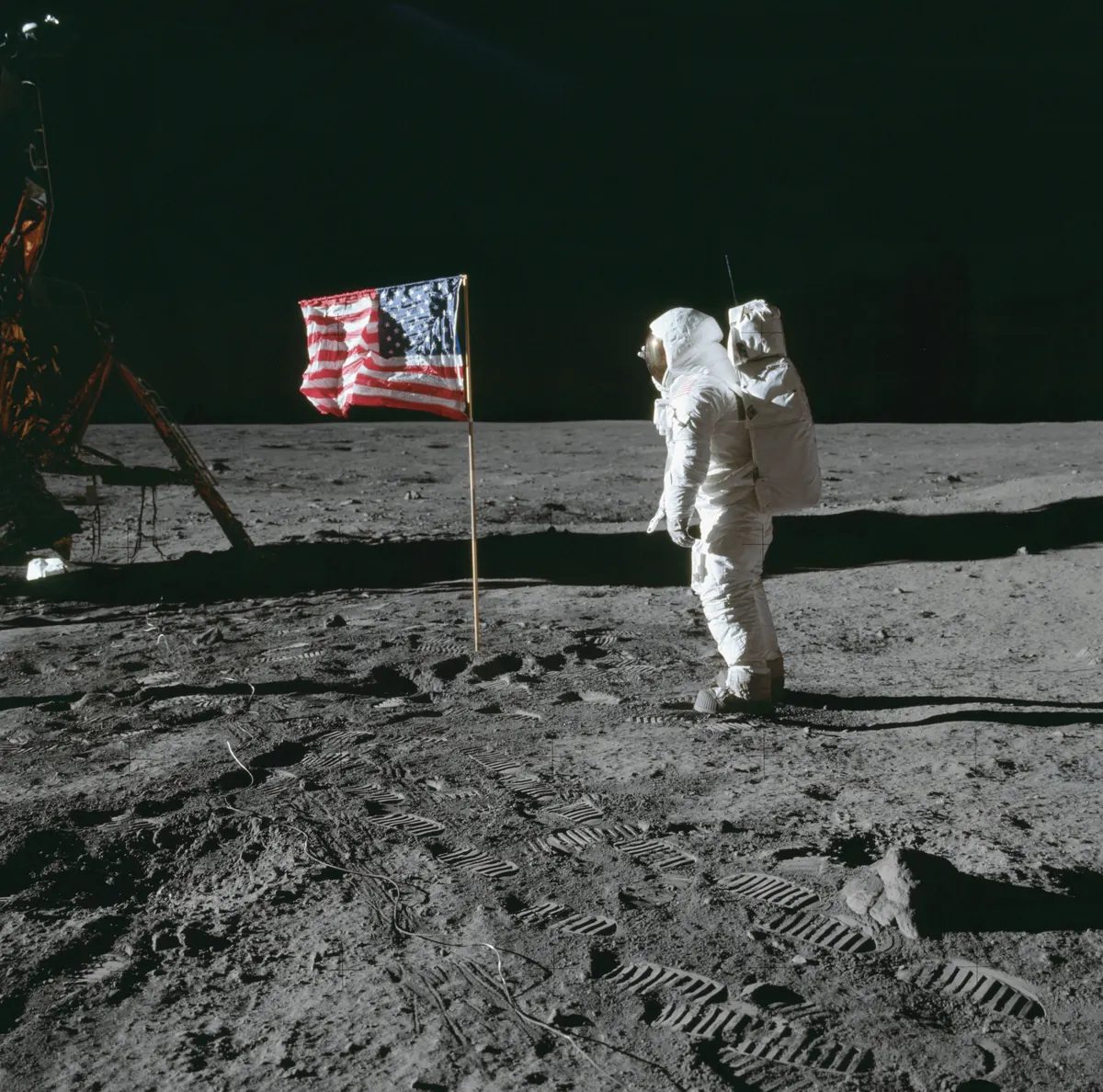 Astronaut on the lunar surface during Apollo 11